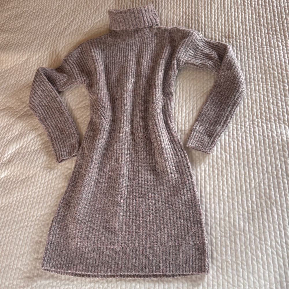 Abercrombie & Fitch Taupe Turtleneck Sweater Dress